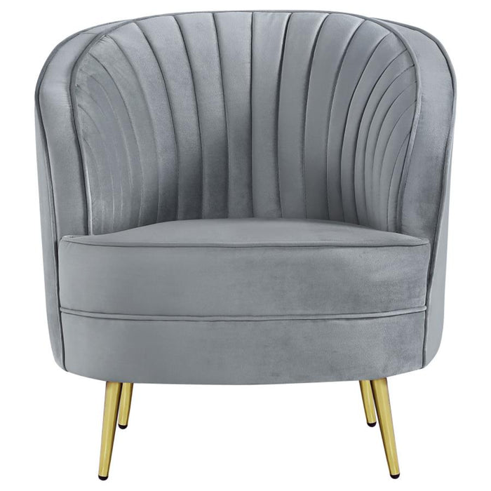 Coaster Sophia 3-piece Upholstered Channel Tufted Sofa Living Room Set Grey - Bed & Sofa Hub