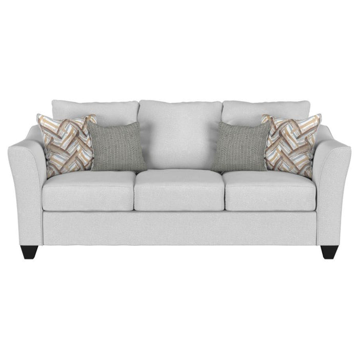 Coaster Leaton Upholstered Recessed Arm Sofa Brown Sugar - Bed & Sofa Hub