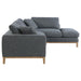 Coaster Persia Upholstered Track Arm Sectional Sofa Grey - Bed & Sofa Hub