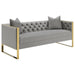 Coaster Eastbrook 3-piece Velvet Upholstered Tufted Sofa Living Room Set Grey - Bed & Sofa Hub