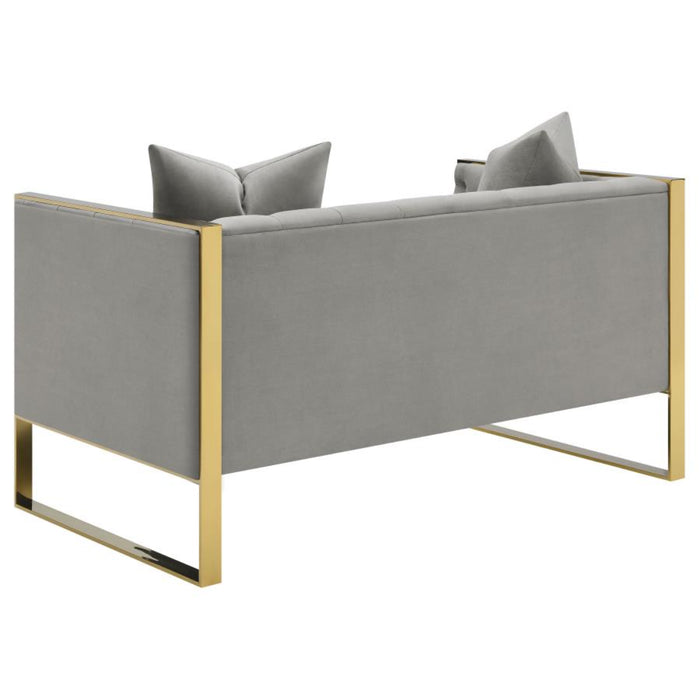 Coaster Eastbrook 3-piece Velvet Upholstered Tufted Sofa Living Room Set Grey - Bed & Sofa Hub
