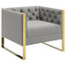Coaster Eastbrook 3-piece Velvet Upholstered Tufted Sofa Living Room Set Grey - Bed & Sofa Hub