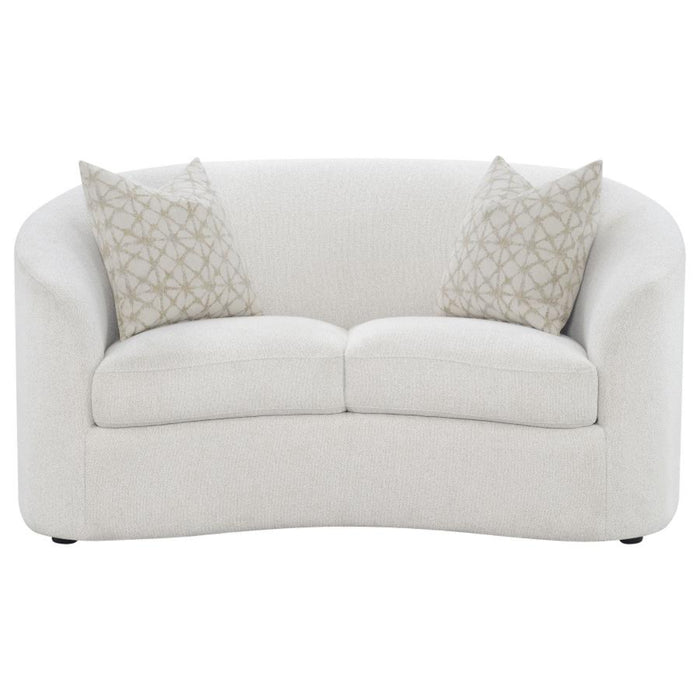 Coaster Rainn 3-piece Boucle Upholstered Sloped Arm Sofa Living Room Set Latte - Bed & Sofa Hub