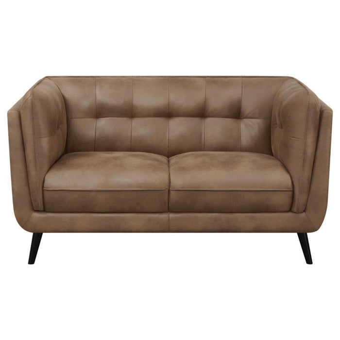 Coaster Thatcher 3-piece Upholstered Tuxedo Arm Sofa Living Room Set Brown - Bed & Sofa Hub