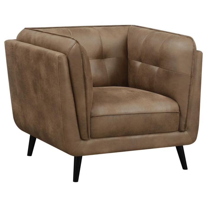 Coaster Thatcher 3-piece Upholstered Tuxedo Arm Sofa Living Room Set Brown - Bed & Sofa Hub