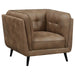 Coaster Thatcher 3-piece Upholstered Tuxedo Arm Sofa Living Room Set Brown - Bed & Sofa Hub