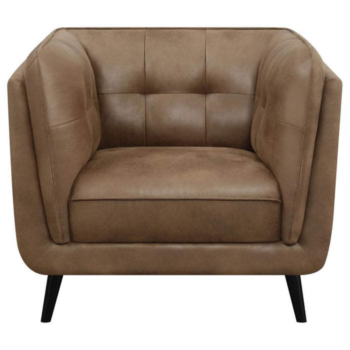 Coaster Thatcher 3-piece Upholstered Tuxedo Arm Sofa Living Room Set Brown - Bed & Sofa Hub
