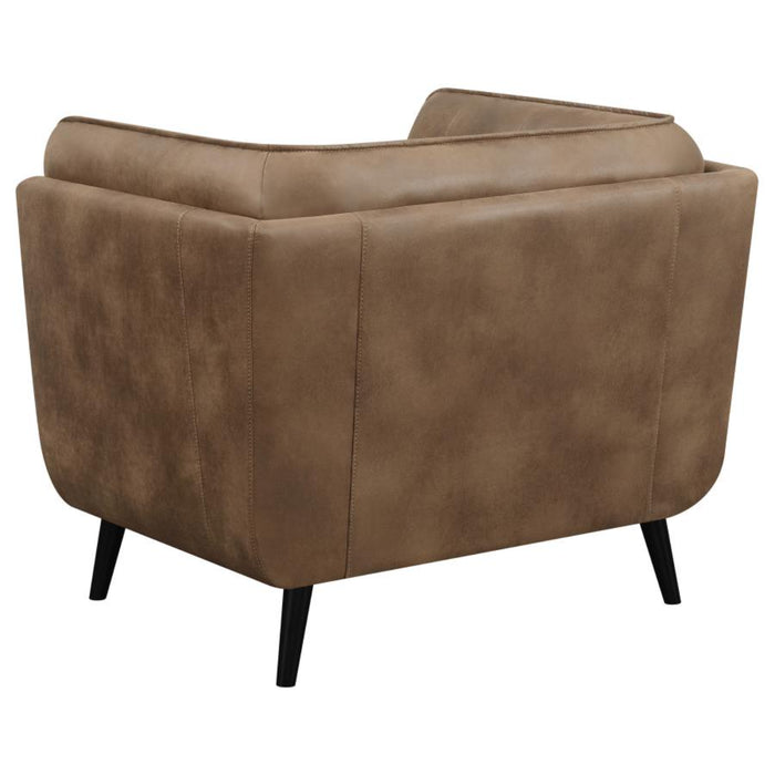 Coaster Thatcher 3-piece Upholstered Tuxedo Arm Sofa Living Room Set Brown - Bed & Sofa Hub