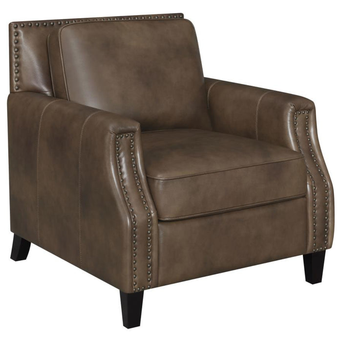 Coaster Leaton 3-piece Upholstered Recessed Arm Sofa Living Room Set Brown Sugar - Bed & Sofa Hub