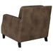 Coaster Leaton 3-piece Upholstered Recessed Arm Sofa Living Room Set Brown Sugar - Bed & Sofa Hub