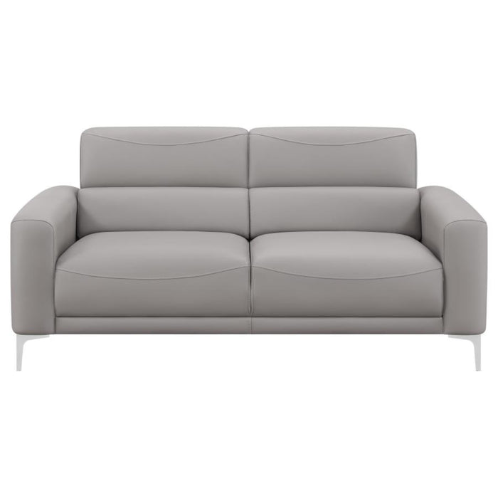 Coaster Glenmark 3-piece Upholstered Track Arm Sofa Living Room Set Taupe - Bed & Sofa Hub