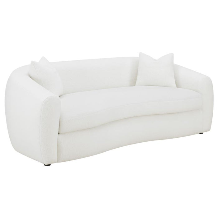 Coaster Isabella 3-piece Faux Sheepskin Upholstered Sofa Living Room Set Natural - Bed & Sofa Hub