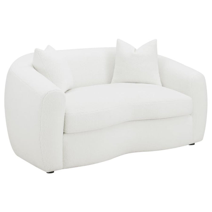 Coaster Isabella 3-piece Faux Sheepskin Upholstered Sofa Living Room Set Natural - Bed & Sofa Hub