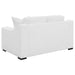 Coaster Ashlyn 3-piece Upholstered Sloped Arm Sofa Living Room Set White - Bed & Sofa Hub