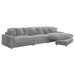Coaster Blaine Upholstered Reversible Chaise Sectional Sofa Fog - Bed & Sofa Hub