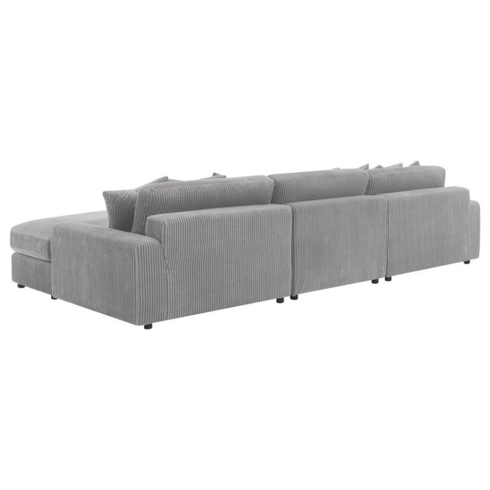 Coaster Blaine Upholstered Reversible Chaise Sectional Sofa Fog - Bed & Sofa Hub