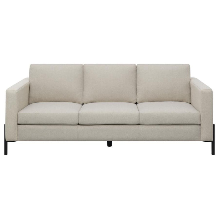 Coaster Tilly 3-piece Upholstered Track Arm Sofa Living Room Set Oatmeal - Bed & Sofa Hub