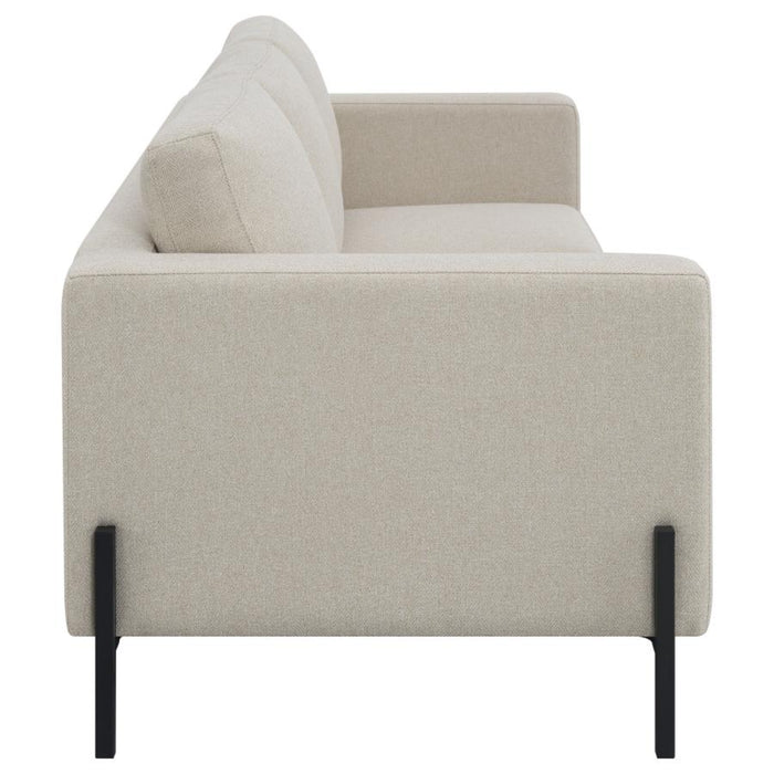 Coaster Tilly 3-piece Upholstered Track Arm Sofa Living Room Set Oatmeal - Bed & Sofa Hub