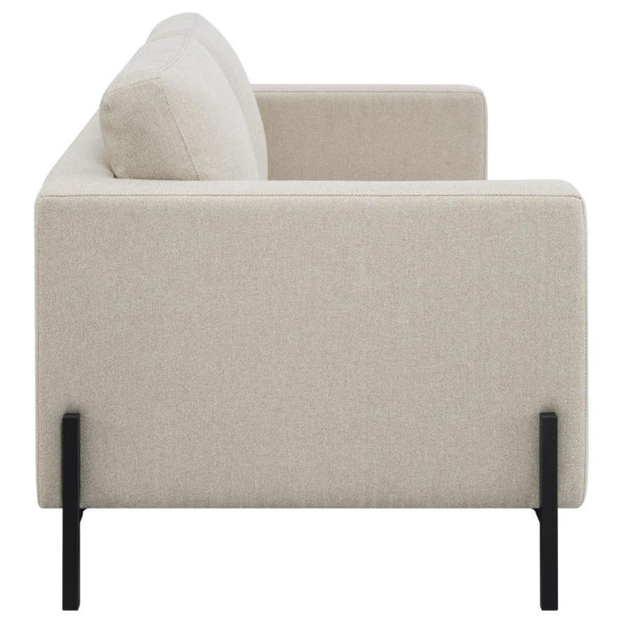 Coaster Tilly 3-piece Upholstered Track Arm Sofa Living Room Set Oatmeal - Bed & Sofa Hub