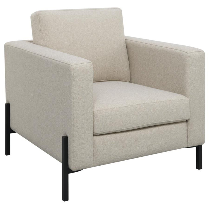 Coaster Tilly 3-piece Upholstered Track Arm Sofa Living Room Set Oatmeal - Bed & Sofa Hub