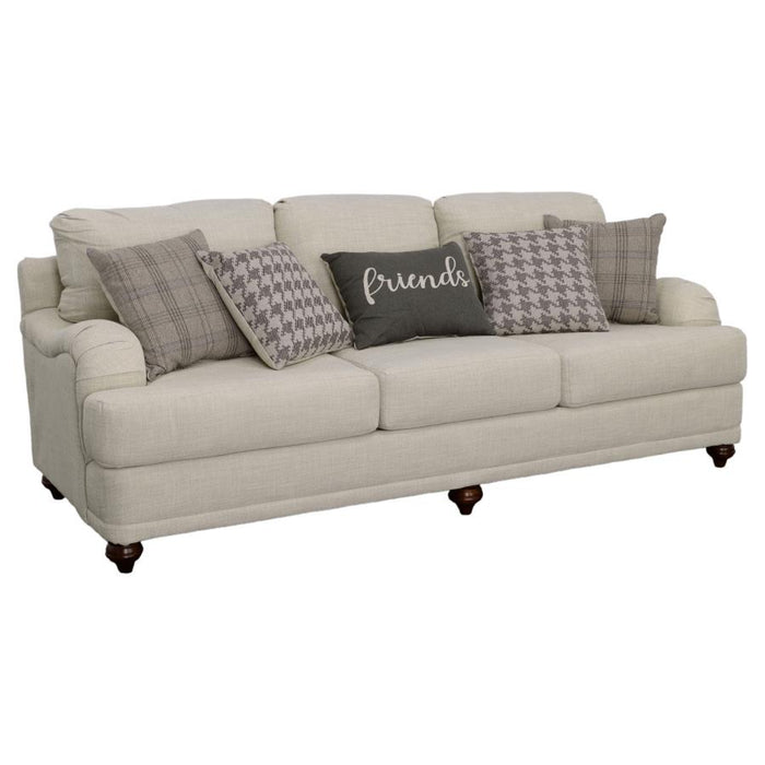 Coaster Glenn 3-piece Upholstered Sofa Living Room Set Light Grey and Grey - Bed & Sofa Hub