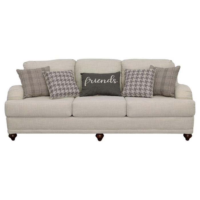 Coaster Glenn 3-piece Upholstered Sofa Living Room Set Light Grey and Grey - Bed & Sofa Hub