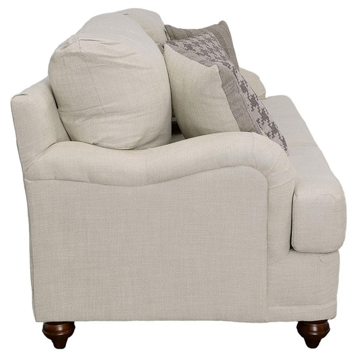 Coaster Glenn 3-piece Upholstered Sofa Living Room Set Light Grey and Grey - Bed & Sofa Hub
