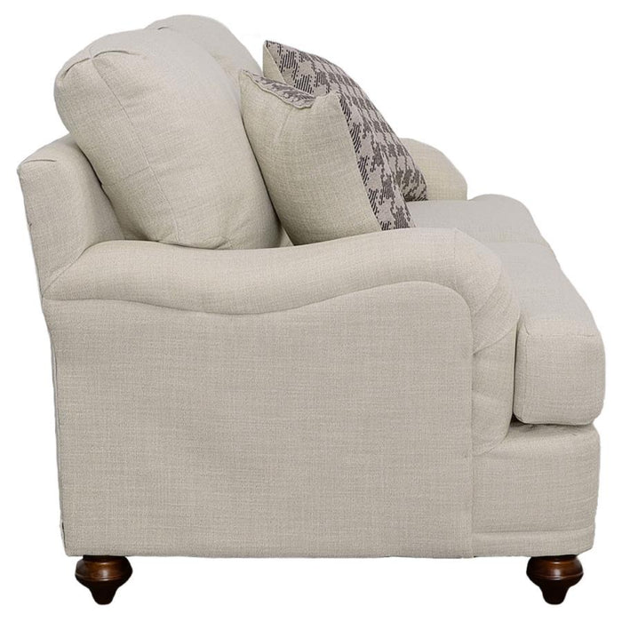 Coaster Glenn 3-piece Upholstered Sofa Living Room Set Light Grey and Grey - Bed & Sofa Hub
