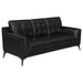 Coaster Moira 3-piece Upholstered Wedge Arm Tufted Sofa Living Room Set Black - Bed & Sofa Hub