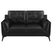 Coaster Moira 3-piece Upholstered Wedge Arm Tufted Sofa Living Room Set Black - Bed & Sofa Hub