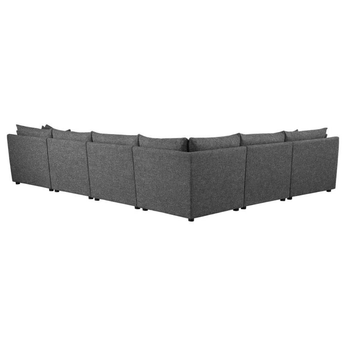 Coaster Sasha 6-Piece Upholstered Modular Sectional Barely Black - Bed & Sofa Hub