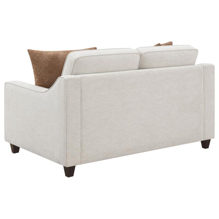 Coaster Christine 3-piece Upholstered Sloped Arm Sofa Living Room Set Beige - Bed & Sofa Hub