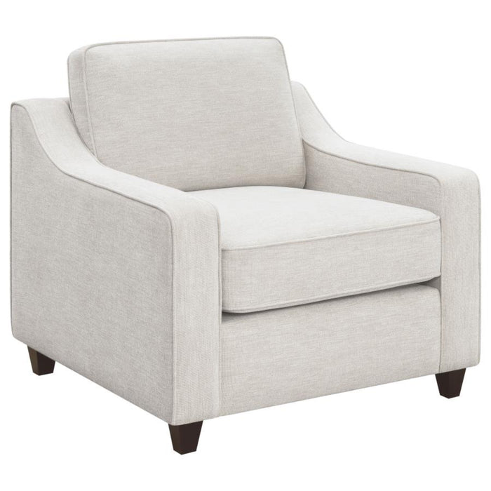Coaster Christine 3-piece Upholstered Sloped Arm Sofa Living Room Set Beige - Bed & Sofa Hub