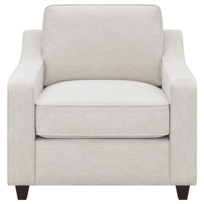 Coaster Christine 3-piece Upholstered Sloped Arm Sofa Living Room Set Beige - Bed & Sofa Hub