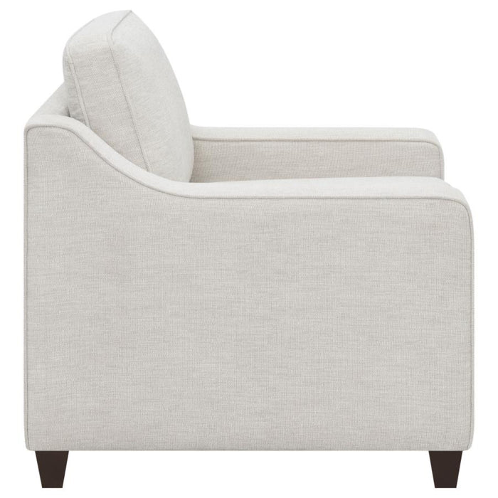 Coaster Christine 3-piece Upholstered Sloped Arm Sofa Living Room Set Beige - Bed & Sofa Hub