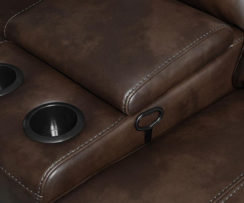Coaster Brunson 3-piece Upholstered Reclining Sectional Sofa Brown - Bed & Sofa Hub
