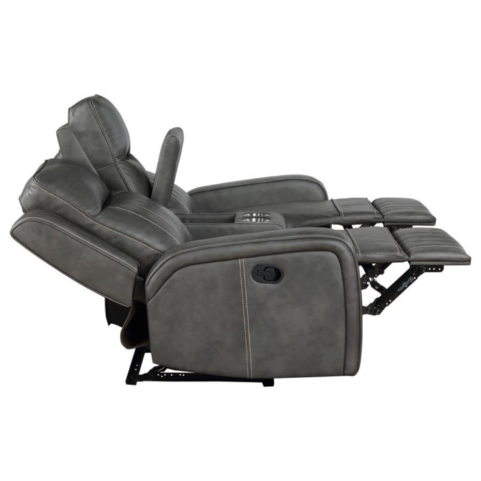 Coaster Raelynn 2-piece Upholstered Reclining Sofa Living Room Set Grey - Bed & Sofa Hub