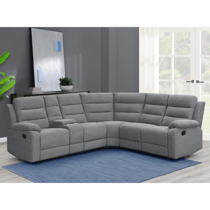Coaster David Upholstered Reclining Sectional Sofa Smoke - Bed & Sofa Hub