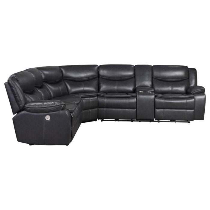 Coaster Sycamore Upholstered Power Reclining Sectional Sofa Grey - Bed & Sofa Hub