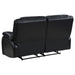 Coaster Camila 3-piece Upholstered Motion Reclining Sofa Living Room Set Black - Bed & Sofa Hub