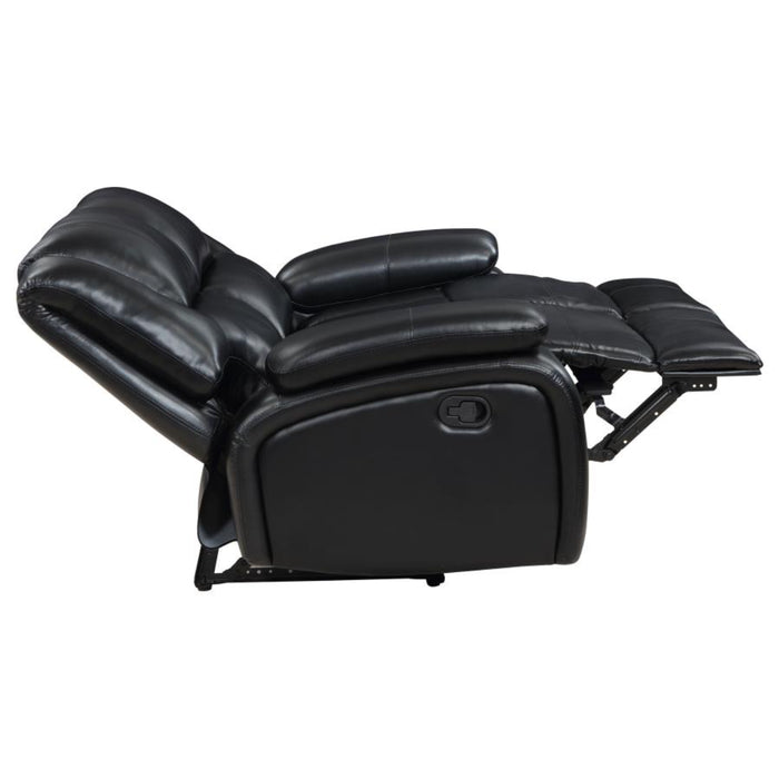 Coaster Camila 3-piece Upholstered Motion Reclining Sofa Living Room Set Black - Bed & Sofa Hub