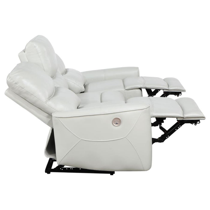 Coaster Greenfield 2-piece Power Reclining Sofa Living Room Set Ivory - Bed & Sofa Hub
