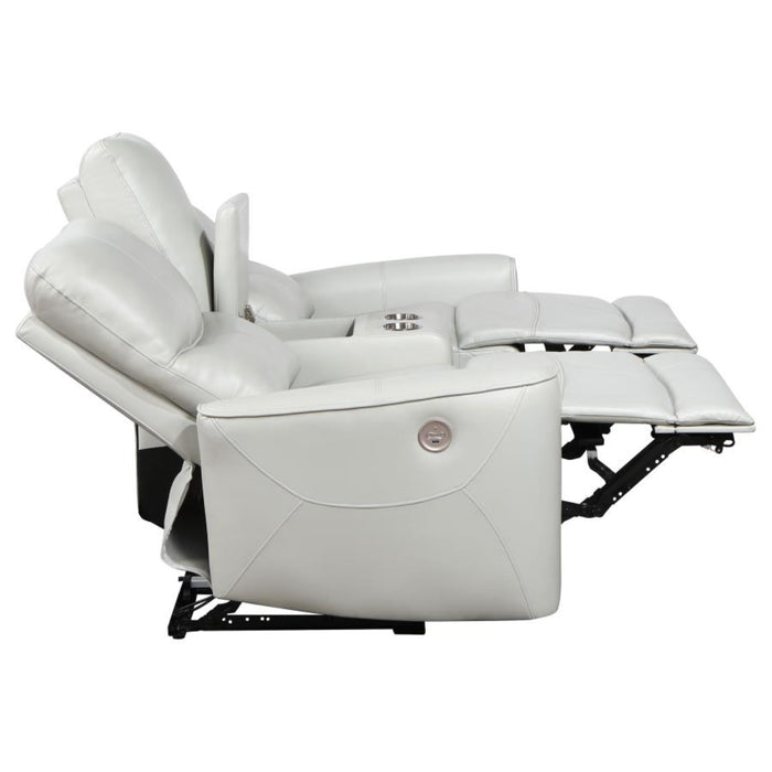 Coaster Greenfield 2-piece Power Reclining Sofa Living Room Set Ivory - Bed & Sofa Hub