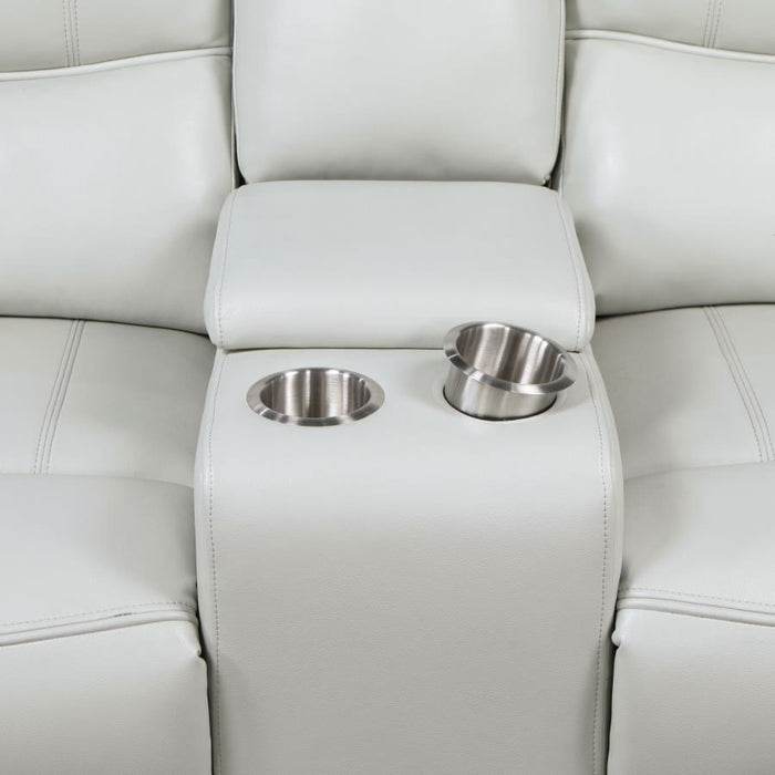 Coaster Greenfield 2-piece Power Reclining Sofa Living Room Set Ivory - Bed & Sofa Hub