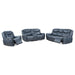 Coaster Sloane 3-piece Upholstered Reclining Sofa Living Room Set Blue - Bed & Sofa Hub