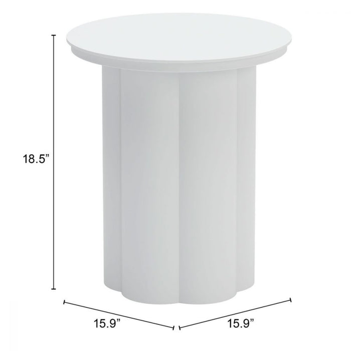 Zuo Kogur Side Table White - Bed & Sofa Hub