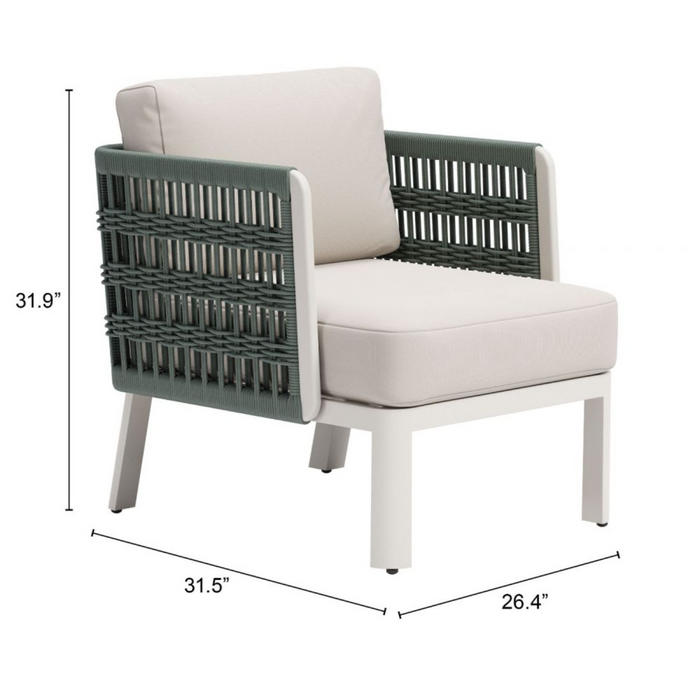 Zuo Bridgehampton Armchair White - Bed & Sofa Hub