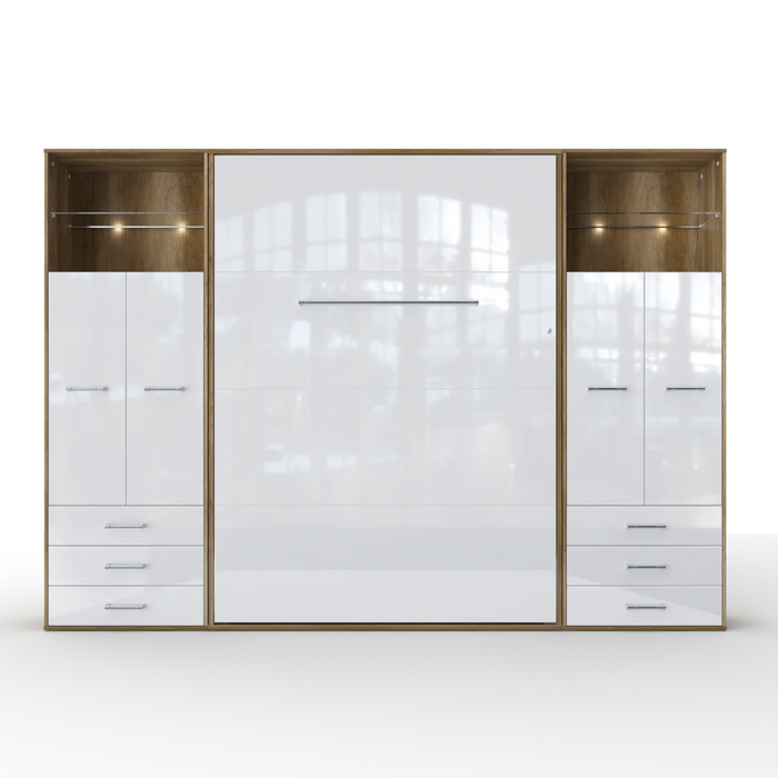 Maxima House Vertical Murphy Bed Invento , European Full Xl with 2 Cabinets - Bed & Sofa Hub