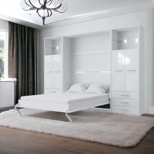 Maxima House Vertical Murphy Bed Invento , European Full Xl with 2 Cabinets - Bed & Sofa Hub