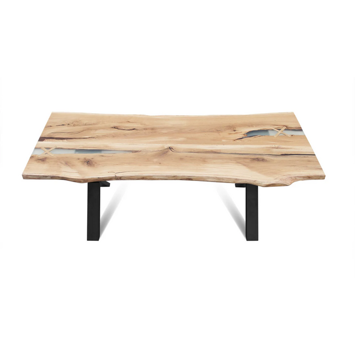 Maxima House Banur-110 Solid Wood Dining Table with Black Metal Legs - Bed & Sofa Hub